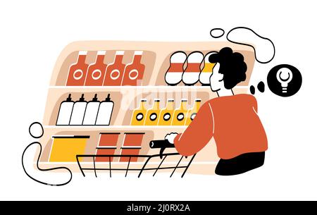 Mann, der eine Souse kauft Stock Vektor