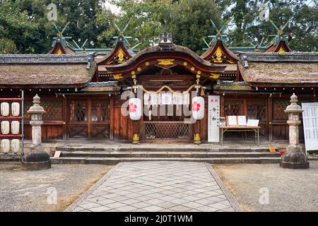 Die Hauptheiligtum Halle des Hirano Schrein. Kyoto. Japan Stockfoto