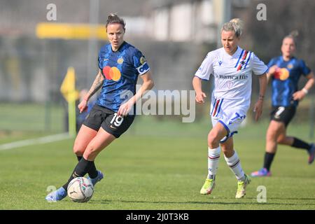 Mailand, Italien. 20. März 2022. Lisa Alborghetti (#19 Inter) während des Serie-A-Frauenmatches zwischen dem FC Internazionale und dem UC Sampdoria im Suning Sports Center in Mailand, Italien Cristiano Mazzi/SPP Credit: SPP Sport Press Photo. /Alamy Live News Stockfoto