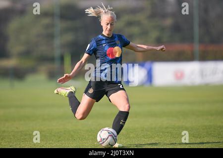 Mailand, Italien. 20. März 2022. Anja Sonstevold (#2 Inter) während des Serie-A-Frauenmatches zwischen dem FC Internazionale und dem UC Sampdoria im Suning Sports Center in Mailand, Italien Cristiano Mazzi/SPP Credit: SPP Sport Press Photo. /Alamy Live News Stockfoto