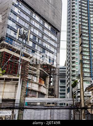 Raue, schmutzige Ecken und Bereiche im Bangkok Thailand. Stockfoto