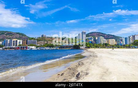 Botafogo Beach Flamengo Urca Stadtbild Panorama Rio de Janeiro Brasilien. Stockfoto