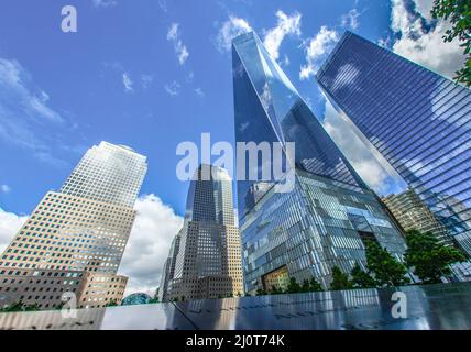 Ground Zero und One World Trade Center Stockfoto