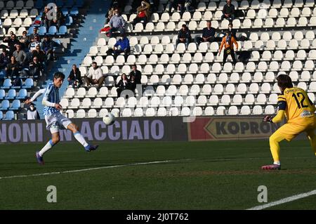 Ferrara, Italien. 20. Mär, 2022. federico melchiorri (spal) während SPAL gegen US Cremonese, Italienisches Fußballspiel der Serie B in Ferrara, Italien, 20 2022. März Quelle: Independent Photo Agency/Alamy Live News Stockfoto