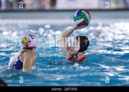 Roma, Italien. 20. März 2022. Silvia Avegno (SISRoma) im Finale - SIS Roma gegen Plebiscito Padova, Wasserballspiel der italienischen Frauen Coppa Italia in Roma, Italien, 20 2022. März Quelle: Independent Photo Agency/Alamy Live News Stockfoto