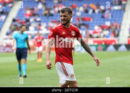 Harrison, Vereinigte Staaten . 20. März 2022. Thomas Edwards (7, New York Red Bulls) während des Major League Soccer-Spiels zwischen New York Red Bulls und Columbus Crew in der Red Bull Arena in Harrison, New Jersey Katelin Severino/SPP Credit: SPP Sport Press Photo. /Alamy Live News Stockfoto