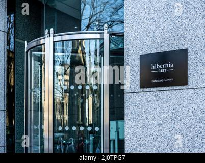 Die Büros von Hibernia Rit Plc. In Hatch Street Dublin Irland Hibernia Rit ist ein an der Börse notierter irischer Immobilieninvestitionsrat. Stockfoto