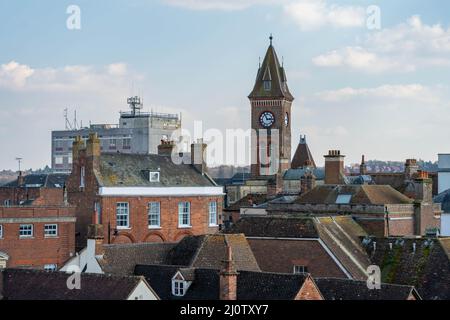 Skyline Von Newbury Town Hall Stockfoto