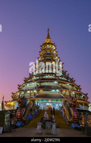 Wat Huay Pla Kang Chiang Rai Thailand, Wat Hua Pla Kang ist einer der beeindruckendsten Tempel in Chiang Rai. Die Hauptattraktion Stockfoto