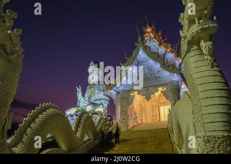 Wat Huay Pla Kang Chiang Rai Thailand, Wat Hua Pla Kang ist einer der beeindruckendsten Tempel in Chiang Rai. Die Hauptattraktion Stockfoto