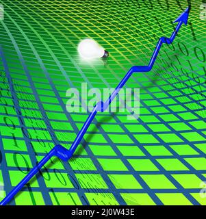 Business Chart und Mesh. 3D Rendern Stockfoto