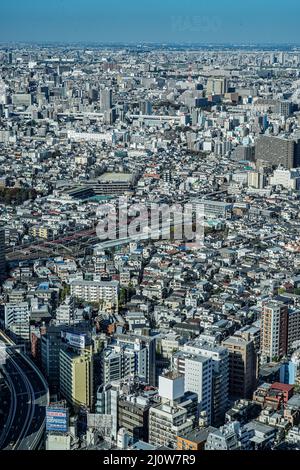 Skyline von Tokio vom Observatorium Sunshine aus gesehen 60 Stockfoto