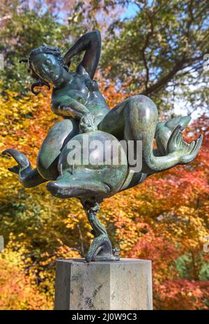 Die Skulptur Mensch und Pegasus von Carl Milles. Hakone Open Air Museum. Japan Stockfoto