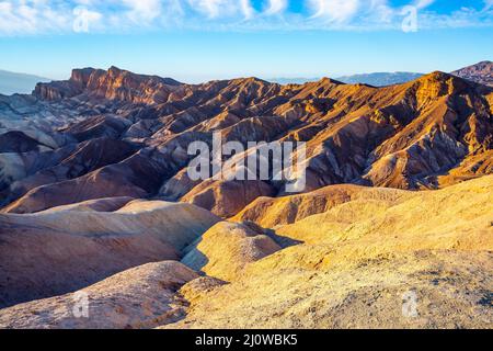 Sonnenuntergang in Zabriskie Point Stockfoto