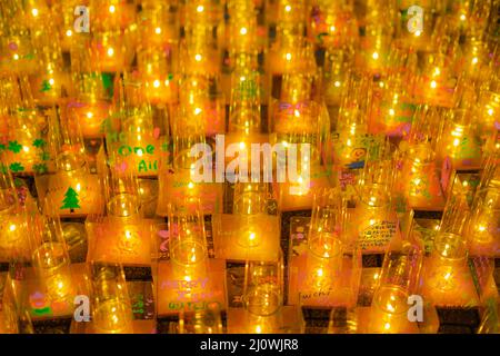 Weihnachtskerze (Yokohama Minato Mirai) Stockfoto