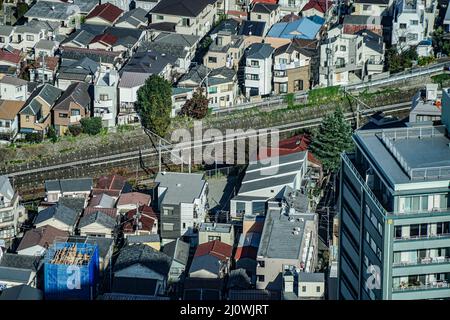 Skyline von Tokio vom Observatorium Sunshine aus gesehen 60 Stockfoto