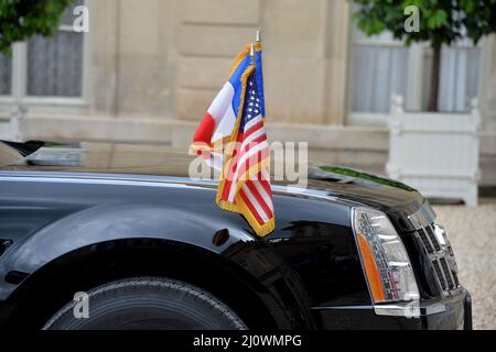 US-Präsident Donald Trump und der französische Präsident Emmanuel Macron Stockfoto