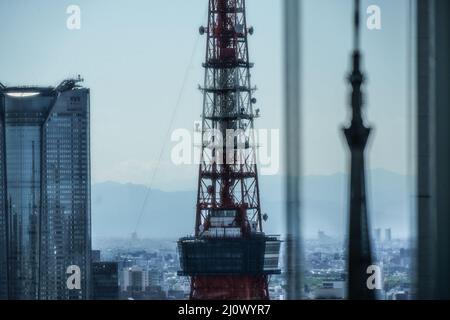 Skyline von Tokio vom World Trade Center aus gesehen (Seaside top) Stockfoto