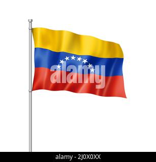 Venezolanische Flagge isoliert auf Weiß Stockfoto