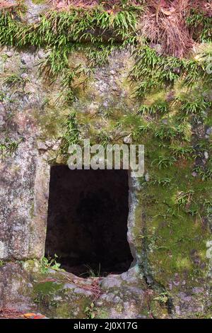 Das Loch in der Steinmauer der Burg von Nagoya. Nagoya. Japan Stockfoto