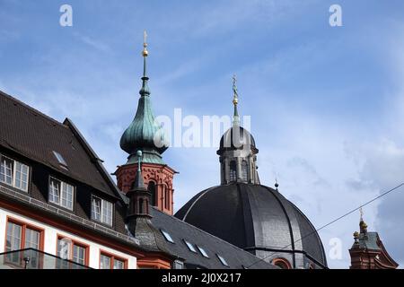 Kirchen in WÃ¼rzburg Stockfoto