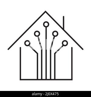 Digital House Icon Vektor für Grafikdesign, Logo, Website, Social Media, mobile App, UI-Abbildung Stock Vektor