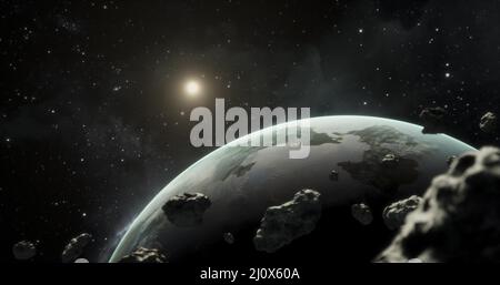 Galaxy-Nachtpanorama. Hochwertiges, schönes Fotokonzept Stockfoto