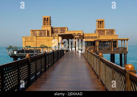 Pierchic Restaurant in Dubai, Vereinigte Arabische Emirate. Stockfoto