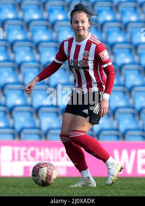 Chesterfield, England, 20.. März 2022. Georgia Walters of Sheffield Utd während des Spiels der FA Women's Championship im Technique Stadium, Chesterfield. Bildnachweis sollte lauten: Andrew Yates / Sportimage Kredit: Sportimage/Alamy Live News Stockfoto