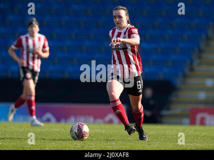 Chesterfield, England, 20.. März 2022. Kasia Lipka aus Sheffield Utd beim Spiel der FA Women's Championship im Technique Stadium, Chesterfield. Bildnachweis sollte lauten: Andrew Yates / Sportimage Kredit: Sportimage/Alamy Live News Stockfoto