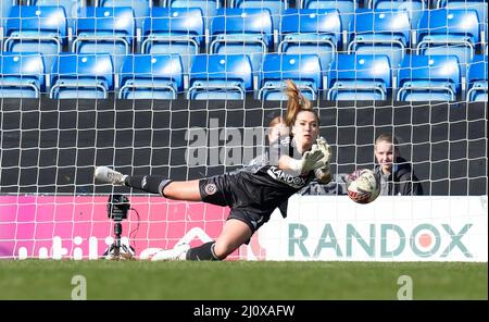 Chesterfield, England, 20.. März 2022. Während des Spiels der FA Women's Championship im Technique Stadium, Chesterfield. Bildnachweis sollte lauten: Andrew Yates / Sportimage Kredit: Sportimage/Alamy Live News Stockfoto