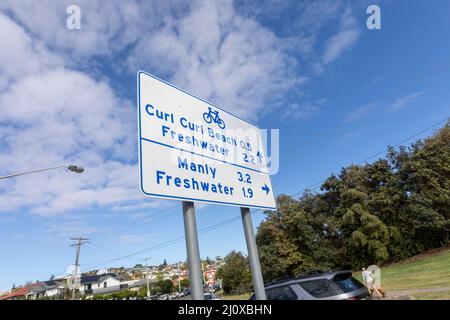 Teil der Dee Why to Manly Küstenwanderroute entlang der Ostküste von Sydney, NSW, Australien an einem Herbsttag Stockfoto