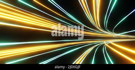 Dunkler Hintergrund mit bunten Linien Stockfoto