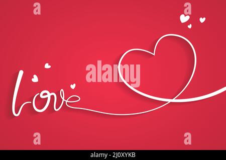 Stilvoller Liebessext für den Valentinstag mit Herzen Stock Vektor