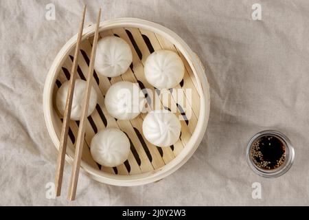 Draufsicht Delicious Dumplings Konzept. Hochwertige Fotos Stockfoto