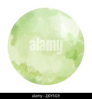 Runder Aquarellfleck mit wischigen Tropfen und Flecken, handbemaltes Element für Social-Media-Geschichten. Stock Vektor