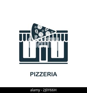 Pizzeria-Symbol. Monochromes, einfaches Symbol für Vorlagen, Webdesign und Infografiken Stock Vektor