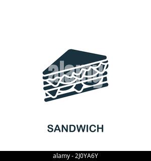Sandwich-Symbol. Monochromes, einfaches Symbol für Vorlagen, Webdesign und Infografiken Stock Vektor