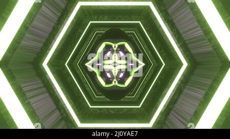 3D Rendern. Bunte Abstrakte Kunst Hintergrund. Horizontaler farbenfroher abstrakter Wellenhintergrund mit grüner Farbe. Kann als Textur, Hintergrund oder Wand verwendet werden Stockfoto