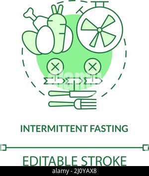Symbol für das grüne Konzept des intermittierenden Fastens Stock Vektor