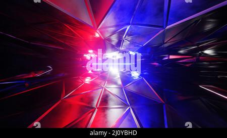 3D Rendern. Bunte Abstrakte Kunst Hintergrund. Horizontaler, farbenfroher abstrakter Wellenhintergrund mit roten, blauen Farben. Kann als Textur, Hintergrund oder verwendet werden Stockfoto