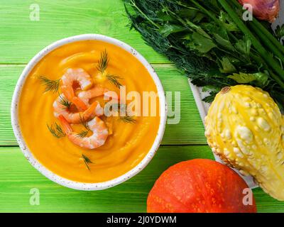Köstliche Kürbis Creme Suppe Stockfoto