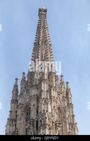 Die Spitze des Stephansdoms in Wien Stockfoto