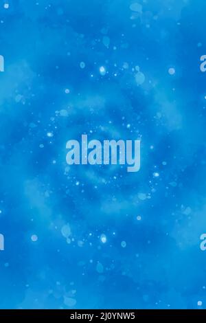 Abstrakter blauer Hintergrund mit Spirale. Wirbelndes, radiales futuristisches Muster Stockfoto