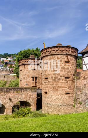 Das Jerusalem-Tor (Untertor) in der historischen Altstadt von Budingen in Hessen, Ge Stockfoto