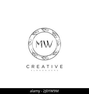 MW Anfangsbuchstabe Blume Logo Vorlage Vektor Premium Vektor Stock Vektor