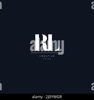 Design-Vorlage für RL Letter minimalistisches Logo Stock Vektor
