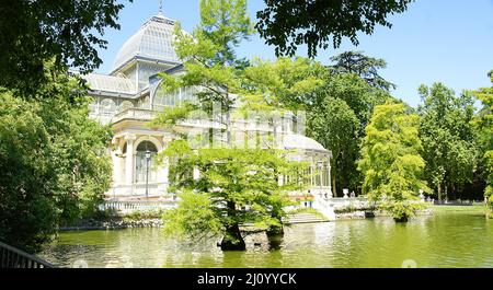 Crystal Palace im El Retiro Park in Madrid, Spanien, Europa Stockfoto