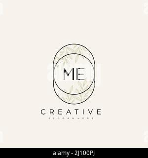 ME Initial Letter Flower Logo Template Vektor Premium-Vektor Stock Vektor