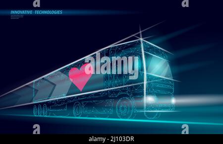 Humanitäre Hilfe Hilfe Spendenorganisation. Food Truck soziale Arbeit Freiwillige Hilfe unterstützen Flüchtling Vektor Illustration Stock Vektor